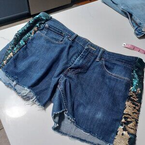Vintage levis cutoff shorts with sequin side panels